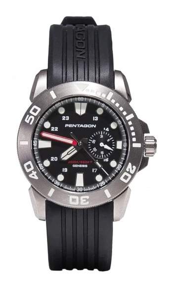 Pentagon Uhr Genesis, silber