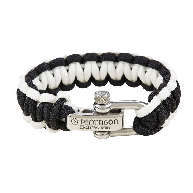 Pentagon Armband paracord, schwarz- weiß