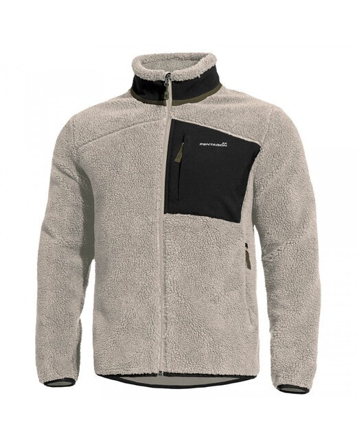 Pentagon Herren- Fleece- Jacke Summit Sherpa, beige--grau