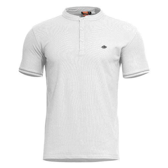 Pentagon T-Shirt s Knöpfen Levantes Henley, weiß