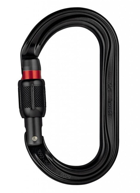 Petzl SCREW LOCK oval karabiner mit schraubverriegelung, schwarz