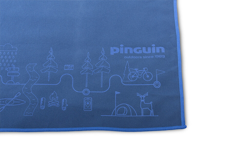 Pinguin Micro Handtuch Karte 40 x 40 cm, blau