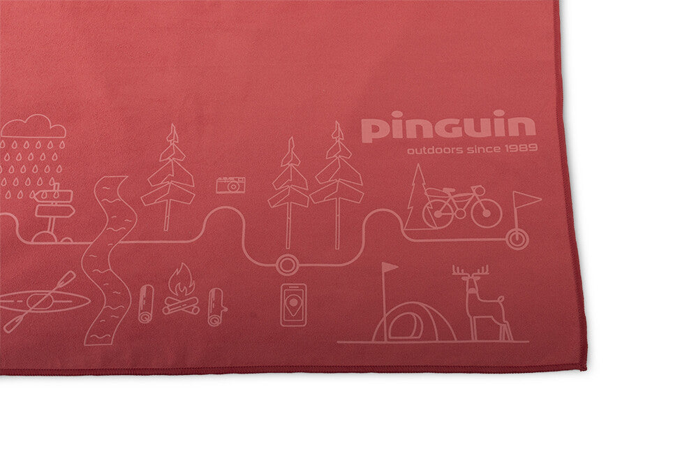 Pinguin Mikro-Handtuchkarte 40 x 40 cm rot