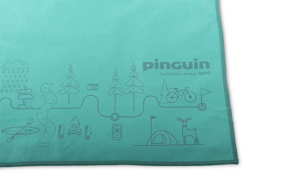 Pinguin Micro Handtuch Karte 40 x 80 cm, petrol