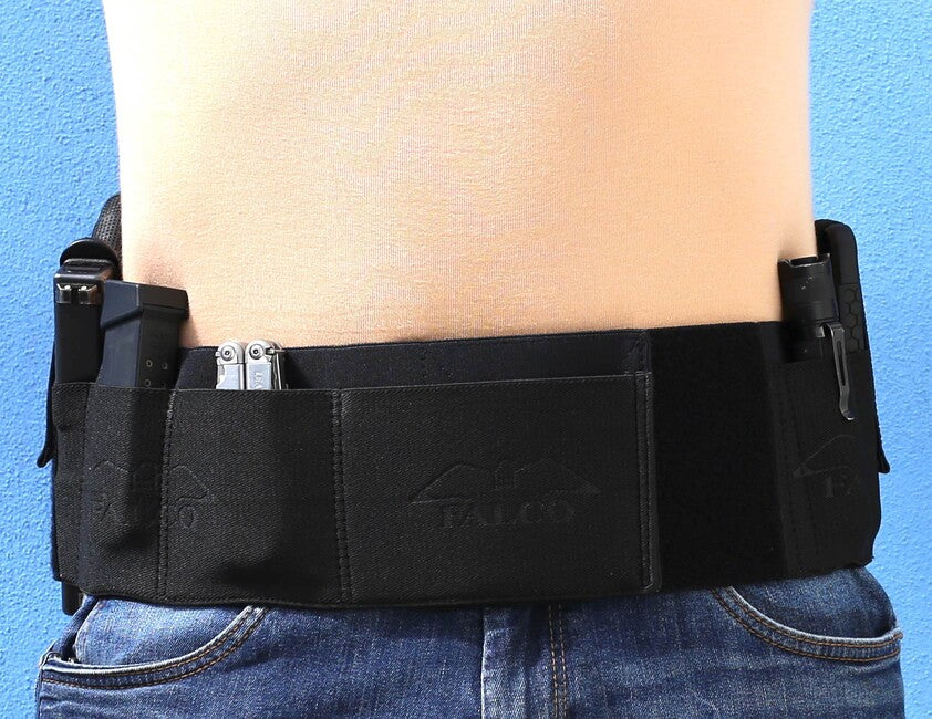 Falco B101 elastischer gürtel zum verdeckten tragen, schwarz, für linkshänder