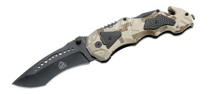 Puma-TEC Rettungstaschenmesser 9 cm, tarnfarbe, aluminium