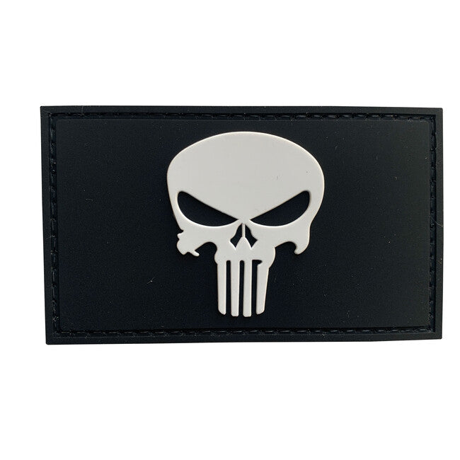 WARAGOD Punisher PVC Patch Schwarz und Weiß