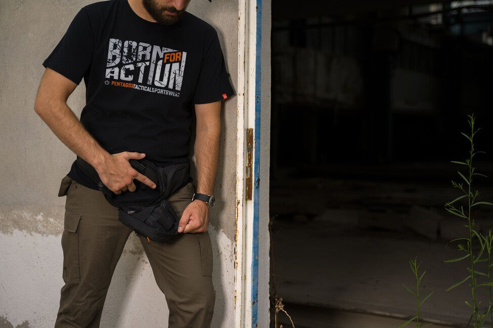 Pentagon Born for Action T-Shirt, schwarz