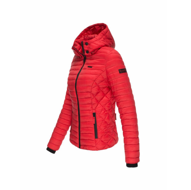 Marikoo Samtpfote damen-Übergangsjacke mit Kapuze, rot
