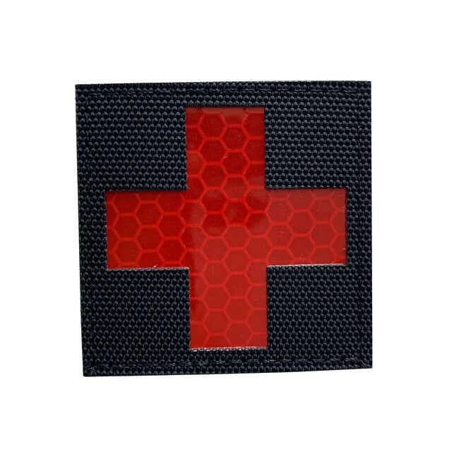 WARAGOD Reflektierende Stoff Kreuz Medic Patch Schwarz und Rot