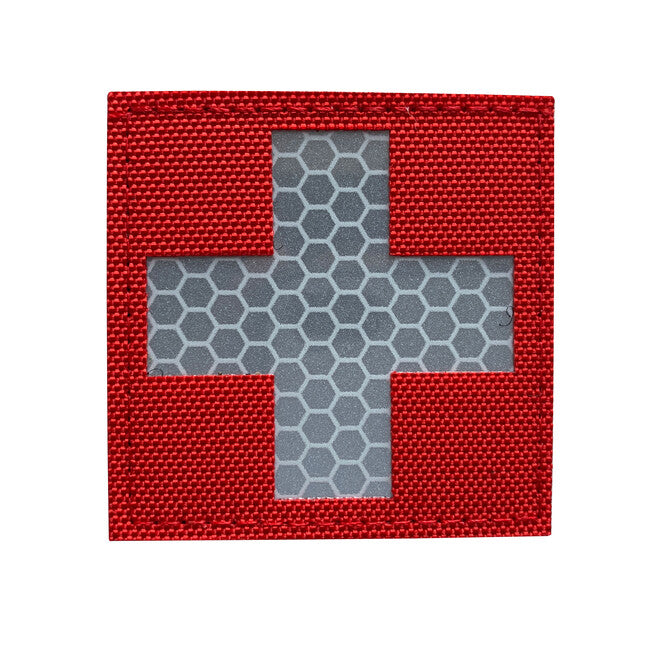 WARAGOD Reflektierende Stoff Kreuz Medic Patch Rot und Weiß