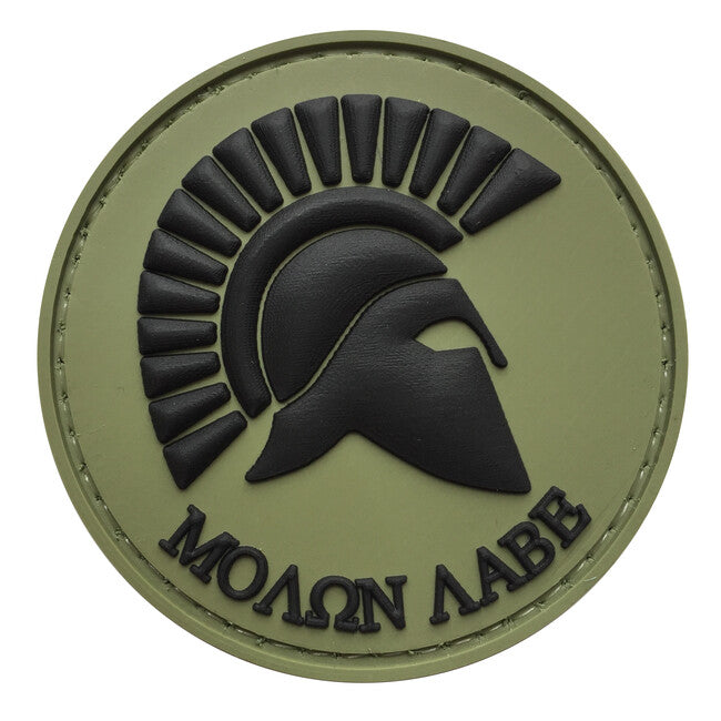 WARAGOD Runde Molon Labe PVC Patch OD Grün und Schwarz