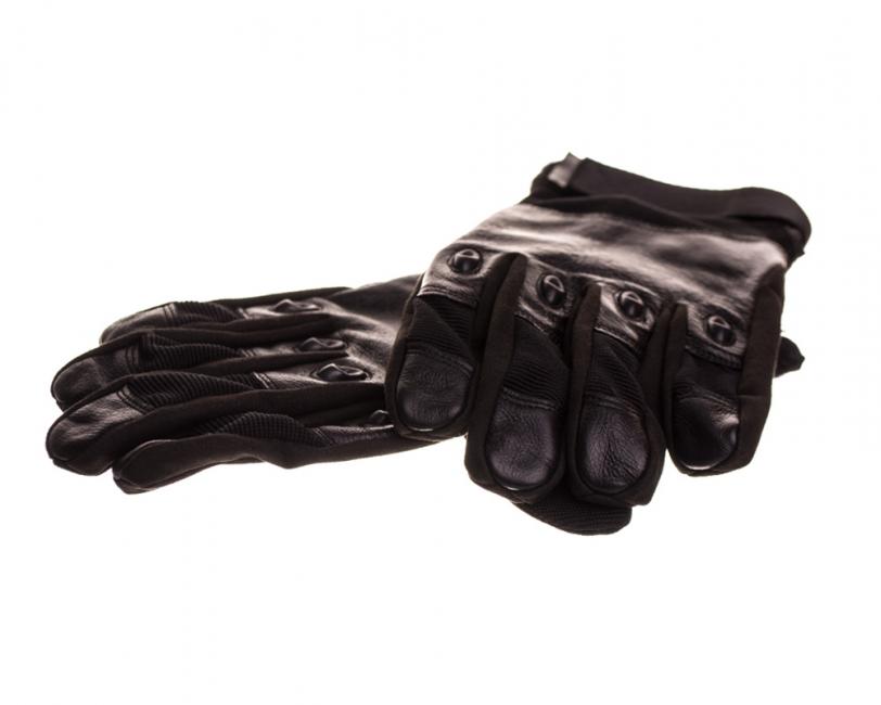 O&T Ouk Leather Protective Gloves, Black