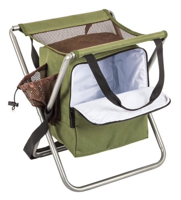 M-Tramp Angel-Campingstuhl mit Kühltasche, oliv