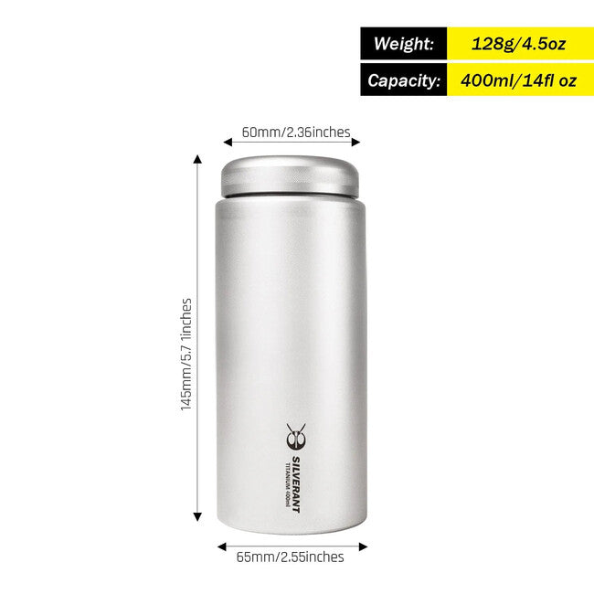 Silverant Titanium 400 ml Flasche mit flachem Verschluss