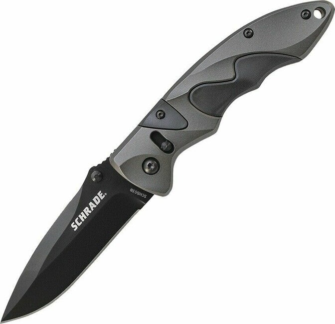 Schrade 9,2 cm taschenmesser aluminium gummi grau schwarz