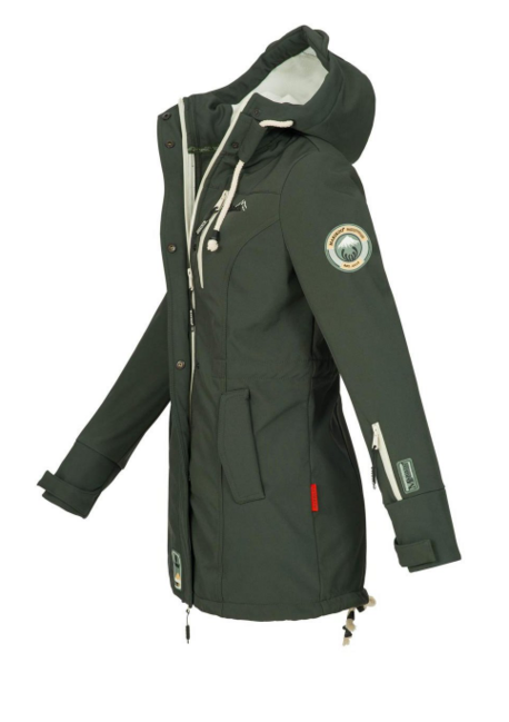 Marikoo ZIMTZICKE damen-winter-softshelljacke mit kapuze, grün