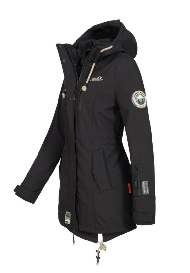 Marikoo ZIMTZICKE damen-Winter-Softshelljacke mit Kapuze, schwarz