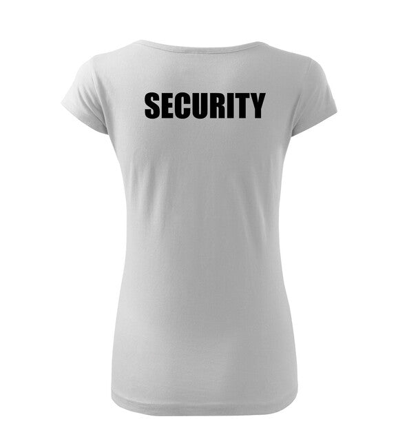 DRAGOWA damen T-shirt mit Aufschrift SECURITY, weiß