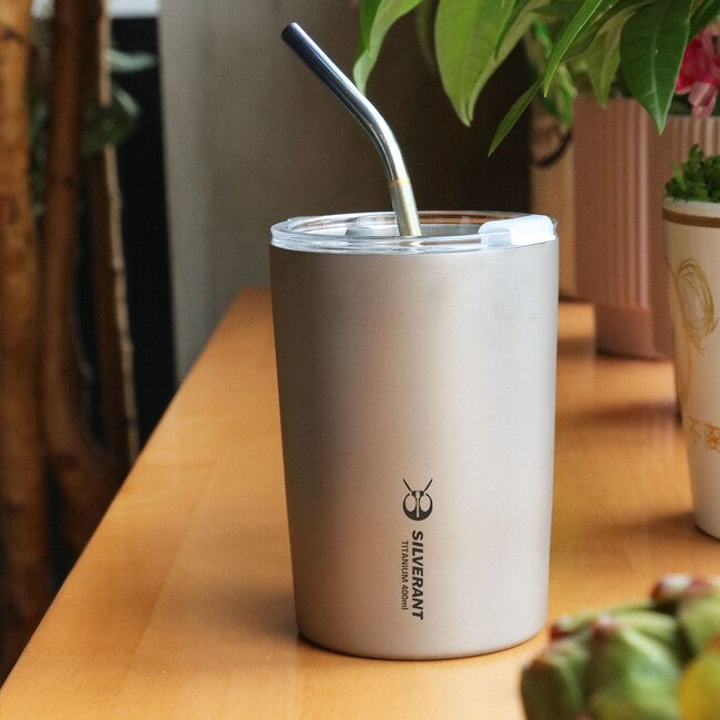 Silverant Double-Wall Titanium Cup with Straw 400ml