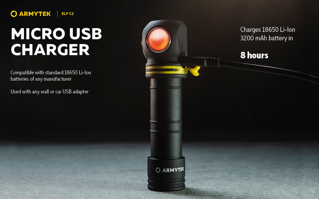 ArmyTek Celovka Elf C2 Micro USB tepla weiß s napajanim z akumulatora 1023 lm
