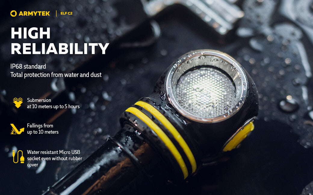 ArmyTek Celovka Elf C2 Micro USB tepla weiß s napajanim z akumulatora 1023 lm