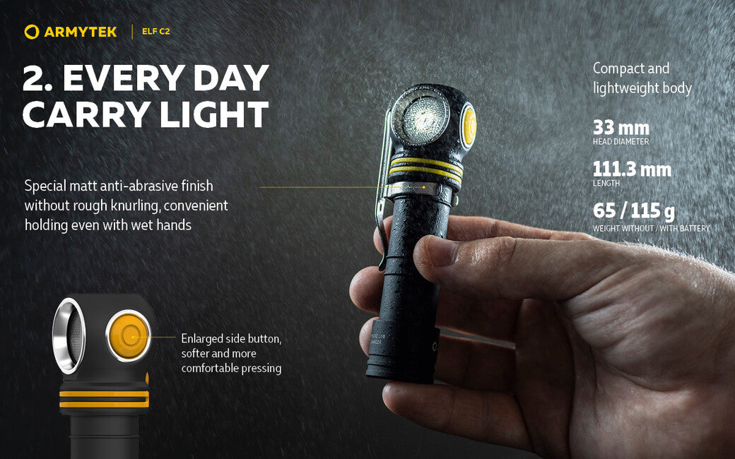ArmyTek Celovka Elf C2 Micro USB tepla weiß s napajanim z akumulatora 1023 lm