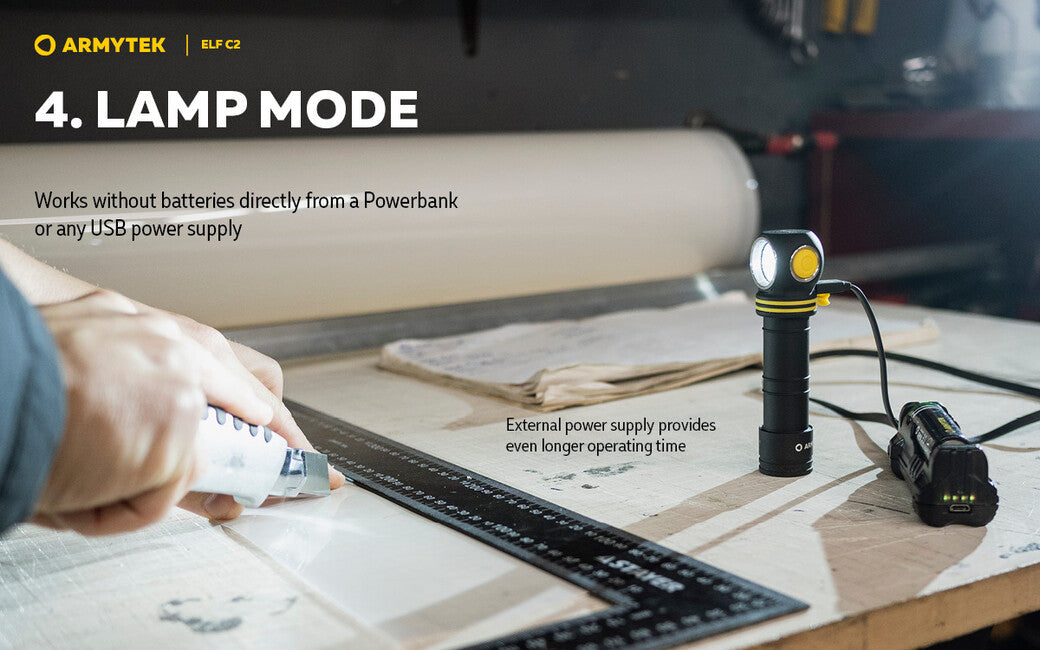 ArmyTek Celovka Elf C2 Micro USB tepla weiß s napajanim z akumulatora 1023 lm