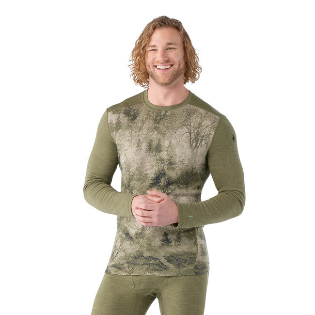 Smartwool Merino 250 Baselayer Crew T-Shirt mit langen Ärmeln Boxed, winter moss forest