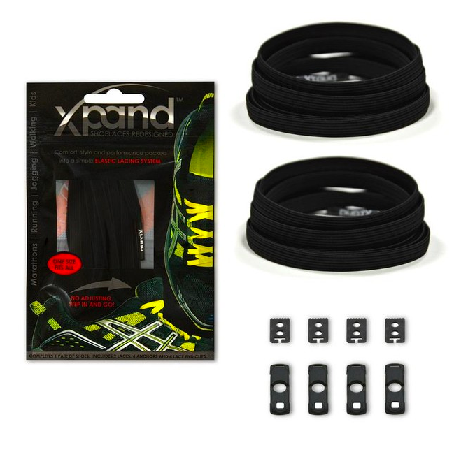 Xpand Elastic šnúrky do topánok, čierne