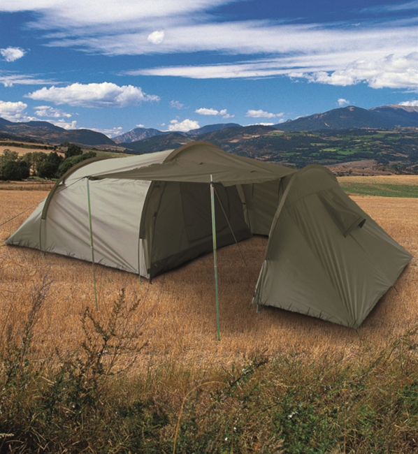 Mil-Tec Zelt mit Vorraum für 3 Personen, olivgrün, 415 x 180 cm x 120 cm