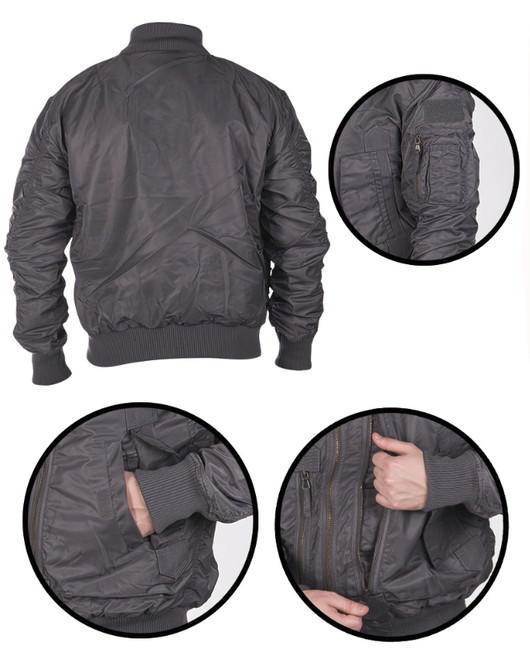 Mil-Tec US Tactical Pilotjacke, grau