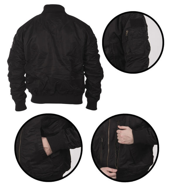 Mil-Tec US Tactical Pilotjacke, schwarz