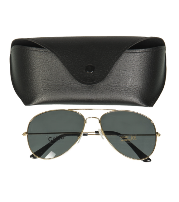 Mil-Tec-US Pilot vergoldete Brille mit Etui