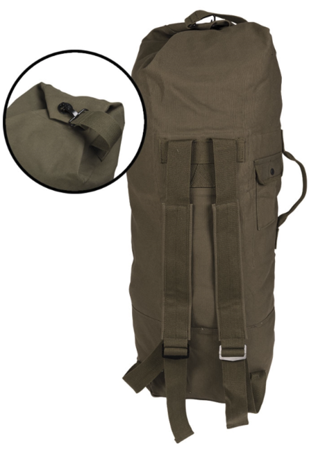 Mil-Tec US Seesack mit Doppelgurt, olive, 75 l