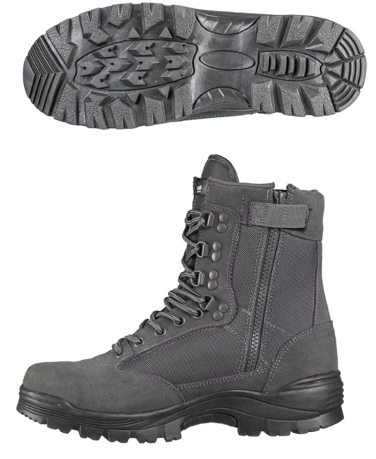 Mil-Tec Einsatzstiefel mit Reißverschluss, grau