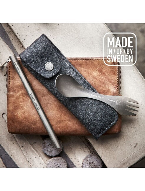 Light My Fire multifunktionaler Löffel Spork'n Straw Kit, titan