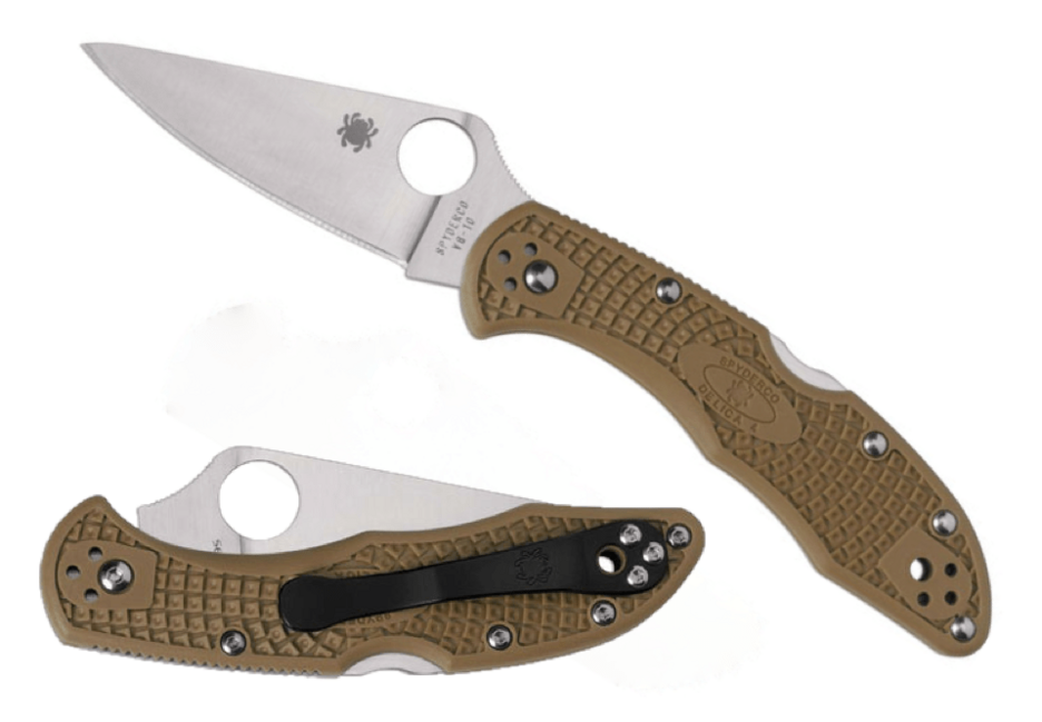 Spyderco Delica 4 Lightweight Flat Ground taschenmesser 7,5 cm brown FRN