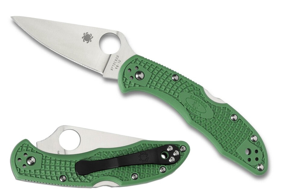 Spyderco Delica 4 Lightweight Flat Ground taschenmesser 7,5 cm grün frn