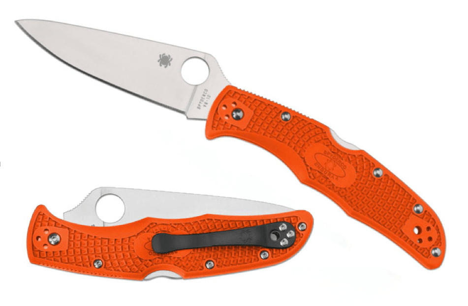 Spyderco Endura 4 flat ground taschenmesser 9,5 cm orange frn