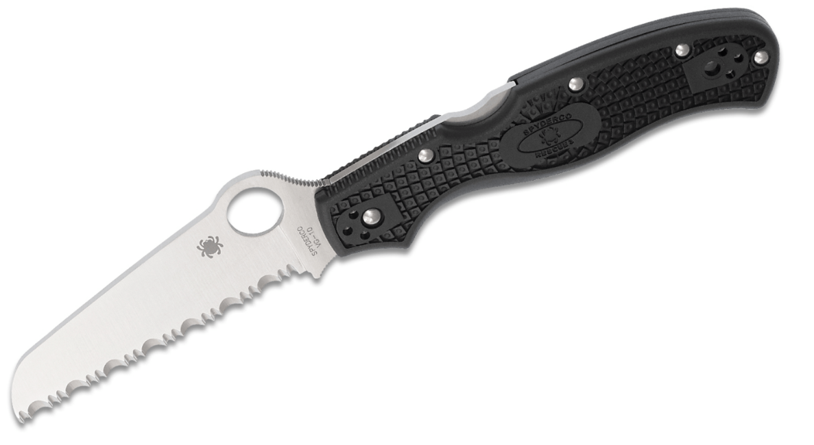 Spyderco Rescue 3 taschenrettungsmesser 9,3cm schwarz FRN
