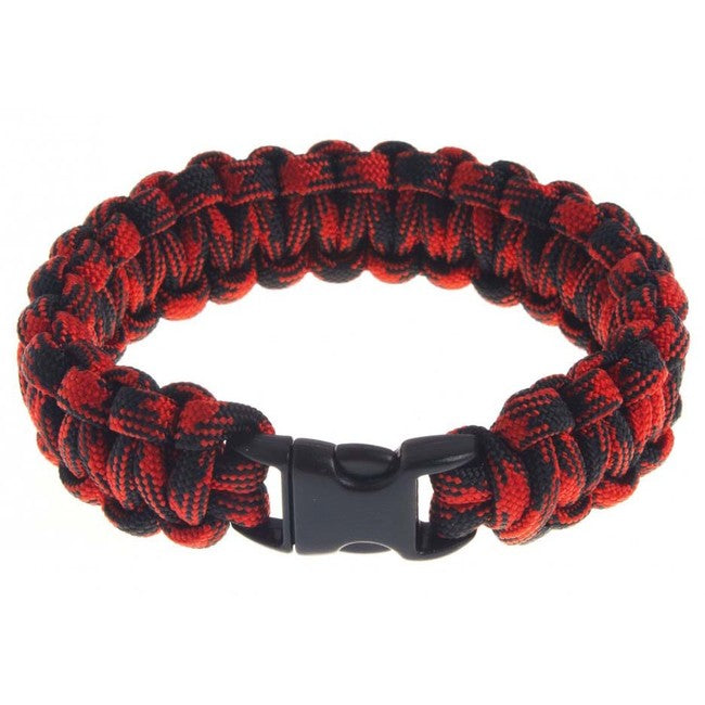 O&T Armband paracord Kunststoff- pracka, cerveno-schwarz