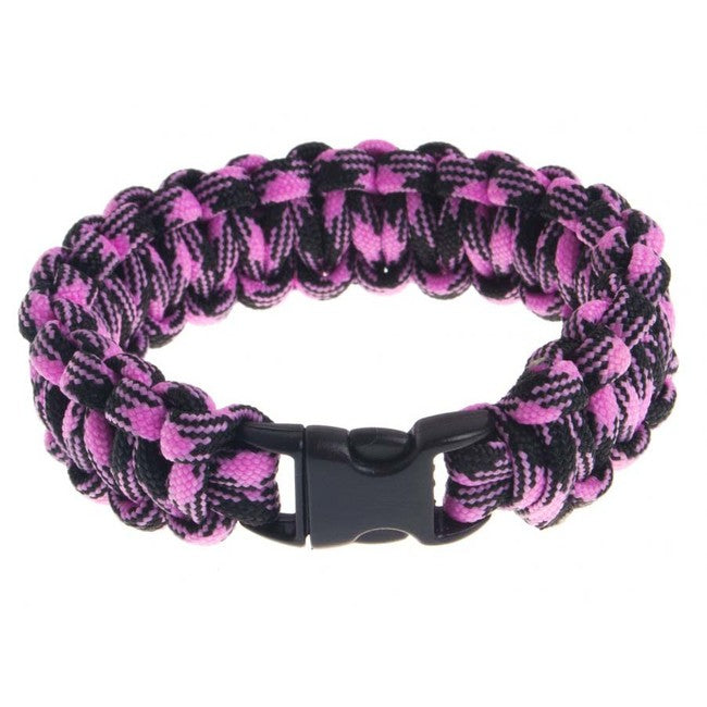 O&T Armband paracord Kunststoff- pracka, ruzovo-schwarz