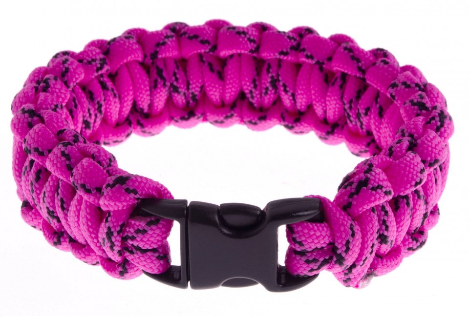 O&T Armband paracord Kunststoff- pracka, pink