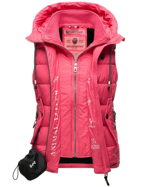 Marikoo TAISAA damenweste mit kapuze, rosa