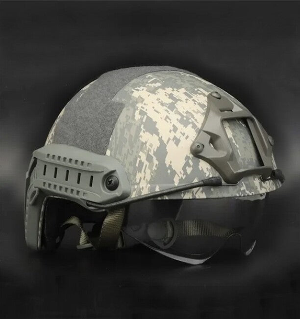 DRAGOWA Tactical Taktická helma Fast MH s okuliarmi Charger, ACU (bez certifikácie)