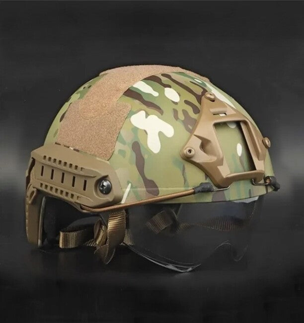 DRAGOWA Tactical Fast MH taktischer Helm mit Brille Charger, CP (ohne Zertifizierung)