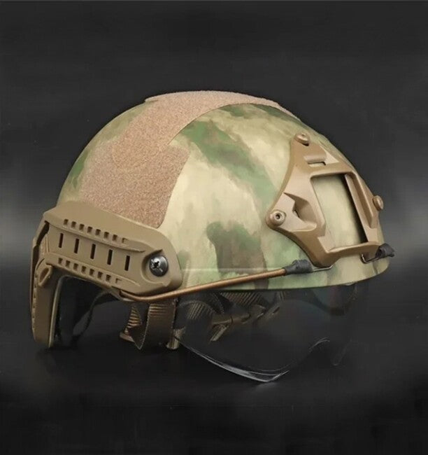 DRAGOWA Tactical Taktická helma Fast MH s okuliarmi Charger, FG (bez certifikácie)