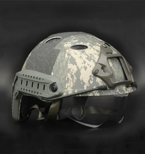 DRAGOWA Tactical Taktická helma Fast PJ s okuliarmi Bolt, ACU (bez certifikácie)