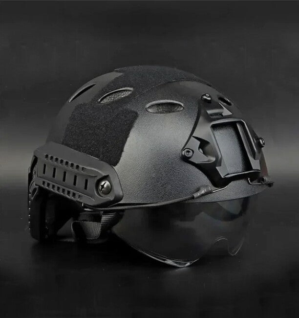 DRAGOWA Tactical Fast PJ taktischer Helm mit Brille Bolt, schwarz (ohne Zertifizierung)